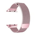 thumbnail image 1 of Apple Watch Band 44mm Series 5 4, Stainless Steel Mesh Milanese Loop with Clear Hard Case - Pink, 1 of 4