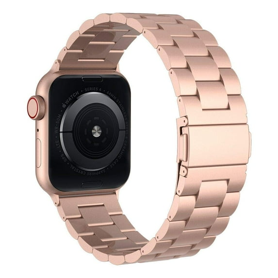 Compatible for Apple Watch Band 49mm/45mm/44mm/42mm Stainless Steel Milanese Loop Bracelet for Series SE 8 7 6 5 4 - Rose Gold