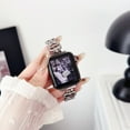 thumbnail image 1 of for Apple Watch Bands 41mm 40mm 38mm for Women Girls iWatch Band Series SE 9 8 7 6 5 4 3 2 1, Glitter Bling Diamond Heart Shape Bracelet Strap Metal Band Dressy Chain for iWatch, Silver, 1 of 9