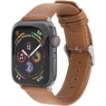 thumbnail image 1 of Apple Watch Bands Genuine Leather Replacement Wrist Strap Compatible for iWatch Series 6/SE/5/4/3/2/1, Nike+, Sports, Edition (Honey Brown, 38/40 mm), 1 of 8
