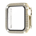 thumbnail image 1 of For Apple Watch Case 44mm Series 6/5/4/SE with Tempered Glass Screen Protector, Double Bling Case Crystal Diamonds Rhinestone Bumper Overall Hard PC Slim Protective Cover For iWatch 44mm, 1 of 8
