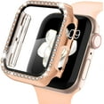 thumbnail image 1 of for Apple Watch Case with Screen Protector 41mm Series 7, Bling Crystal Diamond Rhinestone Ultra-Thin Bumper Full Cover Protective Case for Women Girls iWatch Rosegold, 1 of 5