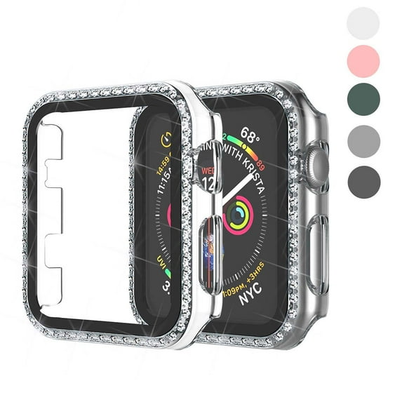 For Apple Watch Case with Screen Protector for Apple Watch 44mm Series 6/5/4/SE, Takfox Bling Crystal Diamond Ultra-Thin Bumper Full Cover Protective Case for Women Girls iWatch Clear