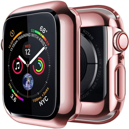 Apple Watch Case Series 3 2 1 38mm with Buit in TPU Clear Screen Protector - All Around Protective Case High Definition Clear Ultra Thin Cover - Rose Gold