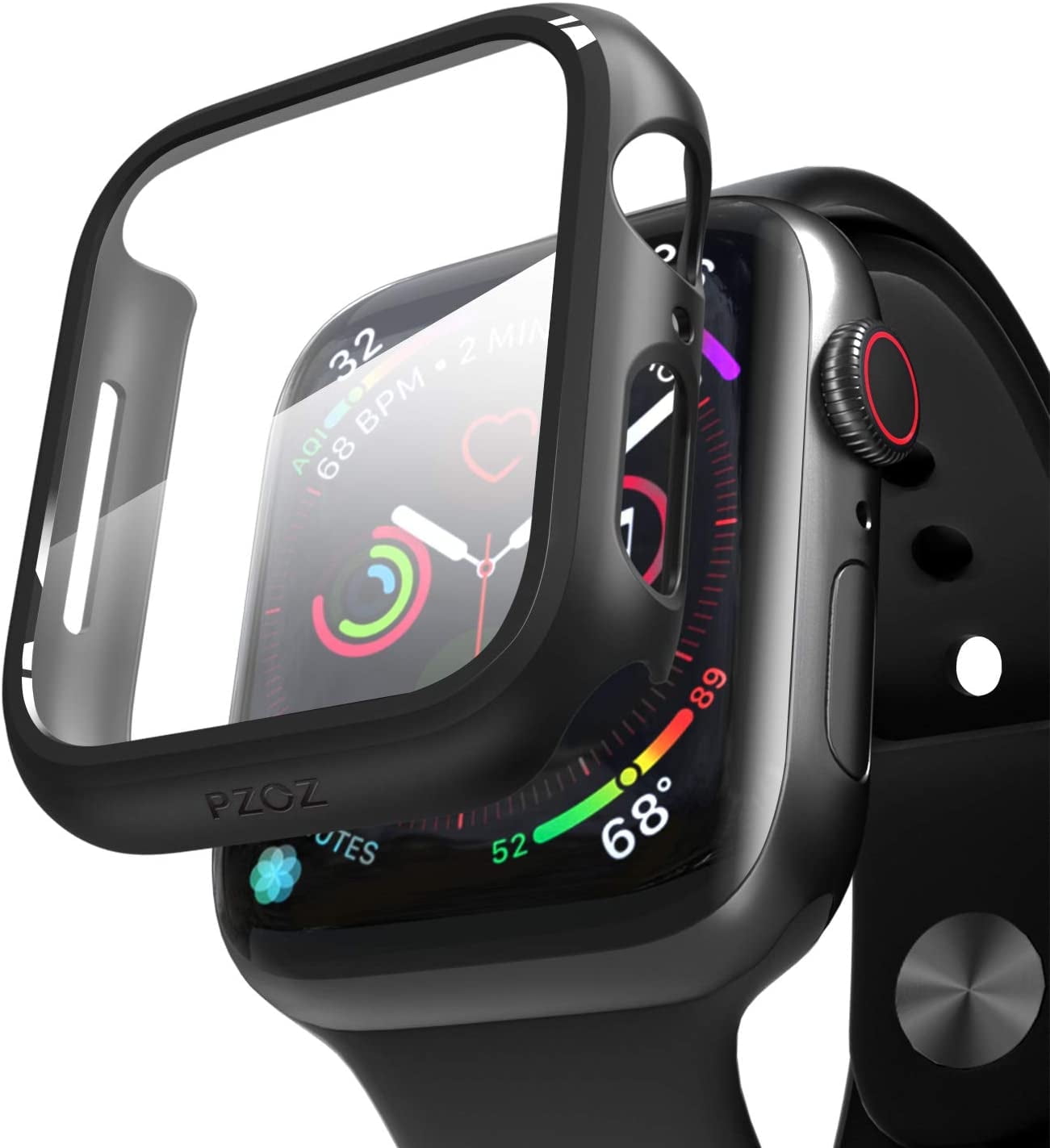 Entronix Apple Watch Case Series 3/2/1, 42mm Protective Cover, Tempered  Glass Screen Protector, Black - Walmart.com