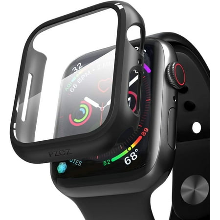 Apple Watch Case Series 3/2/1 for 42mm with Built-in Tempered Glass Screen Protector (All Watch Series), Guard Bumper Full coverage Cover for Apple Watch Case, Color Black
