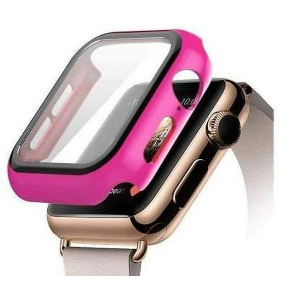 Apple Watch Case Series 7 for 45mm/41mm with Built-in Tempered Glass Screen Protector (All Watch Series), Guard Bumper Full coverage Cover for Apple Watch Case, Color