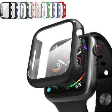 Apple Watch Case Series 7 for 45mm/41mm with Built-in Tempered Glass Screen Protector (All Watch Series), Guard Bumper Full coverage Cover for Apple Watch Case, Color