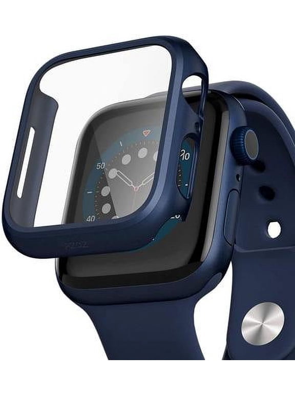 Apple Watch Case Series 7 for 45mm/41mm with Built-in Tempered Glass Screen Protector (All Watch Series), Guard Bumper Full coverage Cover for Apple Watch Case, Color