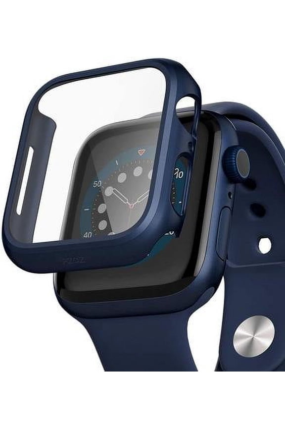 Apple Watch Case Series 7 for 45mm/41mm with Built-in Tempered Glass Screen Protector (All Watch Series), Guard Bumper Full coverage Cover for Apple Watch Case, Color