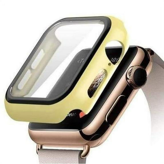 Apple Watch Case Series 7 for 45mm/41mm with Built-in Tempered Glass Screen Protector (All Watch Series), Guard Bumper Full coverage Cover for Apple Watch Case, Color
