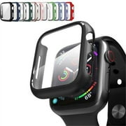 Apple Watch Case Series 7 for 45mm/41mm with Built-in Tempered Glass Screen Protector (All Watch Series), Guard Bumper Full coverage Cover for Apple Watch Case, Color