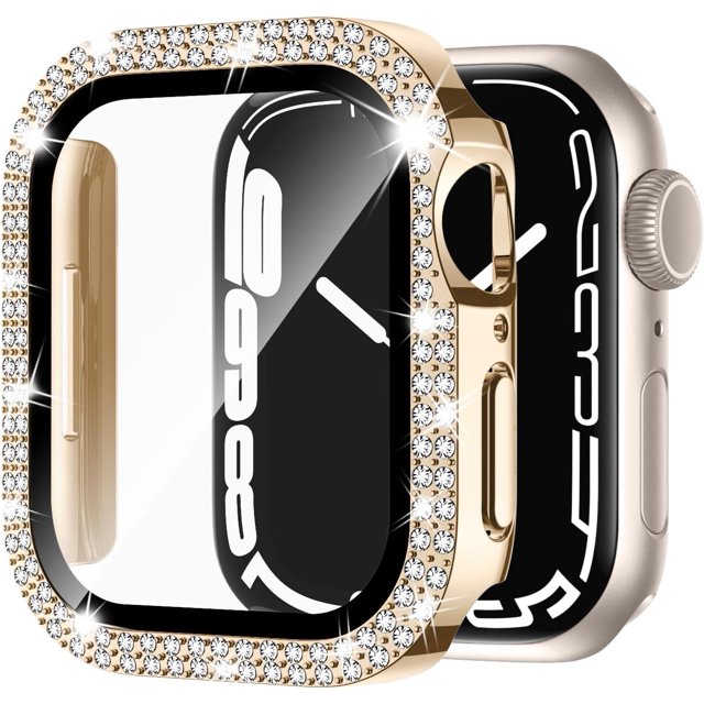 for Apple Watch Case Series 7/8 45mm with Tempered Glass Screen