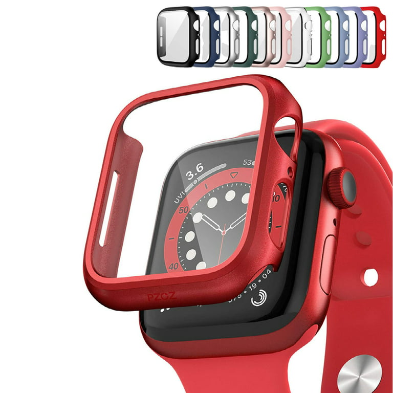 Snavset Diligence oprejst Apple Watch Case Series SE/ Series 6/5/4 for 40mm with Built-in Tempered  Glass Screen Protector (All Watch Series), Guard Bumper Full coverage Cover  for Apple Watch Case, Color Red - Walmart.com