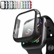 Apple Watch Case Series SE/ Series 6/5/4 for 40mm with Built-in Tempered Glass Screen Protector All Watch Series, Guard Bumper Full coverage Cover for Apple Watch Case, Color Black