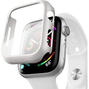 Apple Watch Case Series SE/ Series 6/5/4 for 40mm with Built-in Tempered Glass Screen Protector (All Watch Series), Guard Bumper Full coverage Cover for Apple Watch Case, Color White