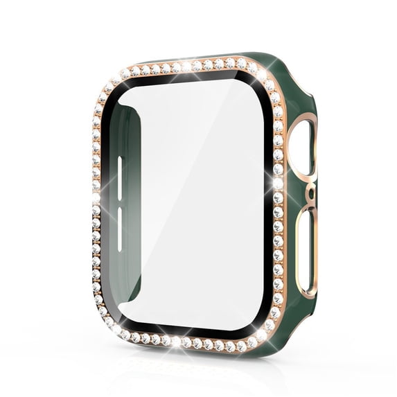 Apple Watch Case with Tempered Glass Screen Protector for Apple Watch 40mm Series 6/5/4/SE, Bling Crystal Diamond Rhinestone Ultra-Thin Bumper Full Cover Protective Case for Women Girls iWatch