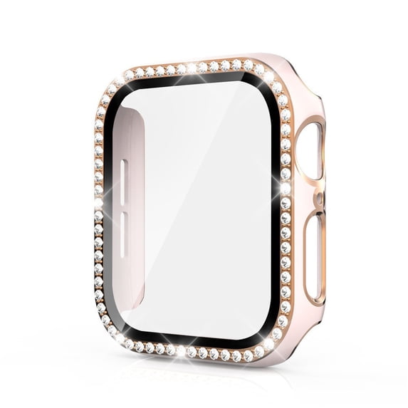 Apple Watch Case with Tempered Glass Screen Protector for Apple Watch 44mm Series 6/5/4/SE, Bling Crystal Diamond Rhinestone Ultra-Thin Bumper Full Cover Protective Case for Women Girls iWatch