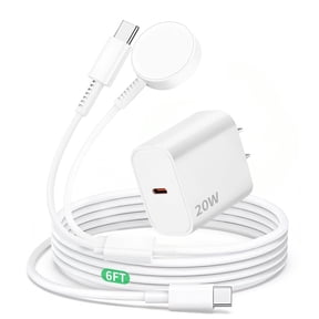For Apple Watch Charger,Apple Watch Magnetic Fast Charger to USB C Cable,2 in 1 Apple Watch Charging Cable 6 ft,Compatible with Apple Watch Series 9/8/7/6/SE/5/4,iPhone 17/16/15,ipad