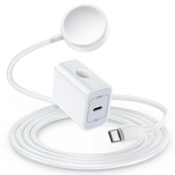 For iWatch Watch Charger,3FT Magnetic Wireless Portable iWatch Charger Stand Plug Adapter Cable Cord Type C Usb Super Fast Charging Pad Watch Charger Usb C