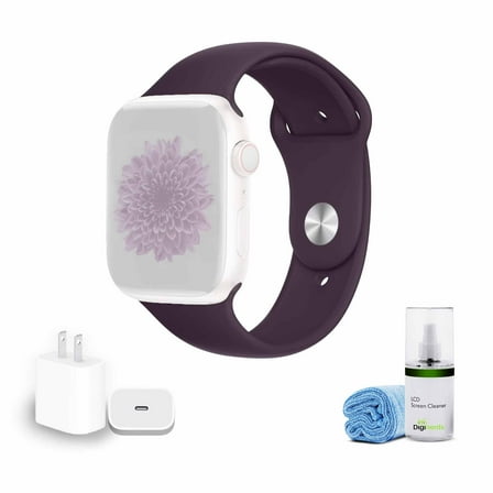 Watch Elderberry Sport Band 41mm S/M Bundle with Cleaning Kit and USB C Charger Block