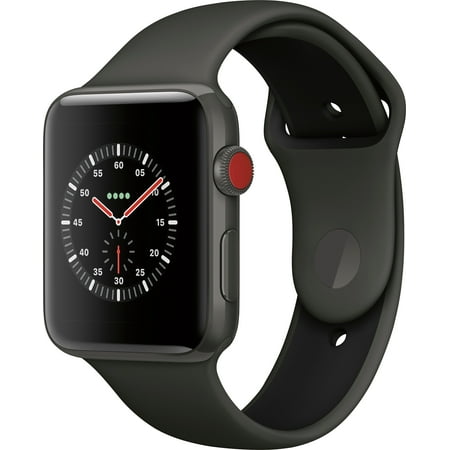 Apple Watch Edition Series 3 (GPS + Cellular) - 42 mm - gray ceramic - smart watch with sport band - fluoroelastomer - gray/black - wrist size: 5.51 in - 8.27 in - 16 GB - Wi-Fi, Bluetooth - 4G - 1.64 oz