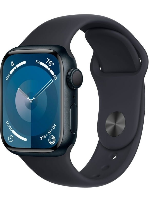 Apple Watch Series 9 With Blood Oxygen. GPS 41mm Midnight Aluminum Case with Midnight Sport Band - S/M.