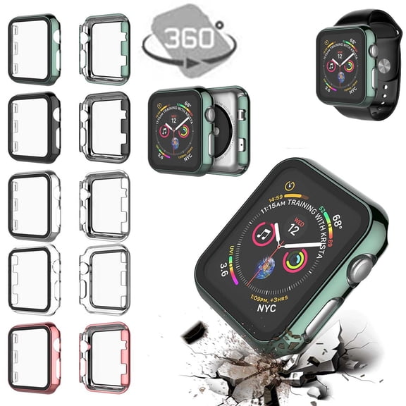 Apple Watch Hard Cases for Apple Watch Series 3 Series 2, Takfox Full Coverage Bumper with Ultra-Thin Scratch Resistant HD Tempered Glass Screen Protector Compatible with iWatch 38mm Dark Green