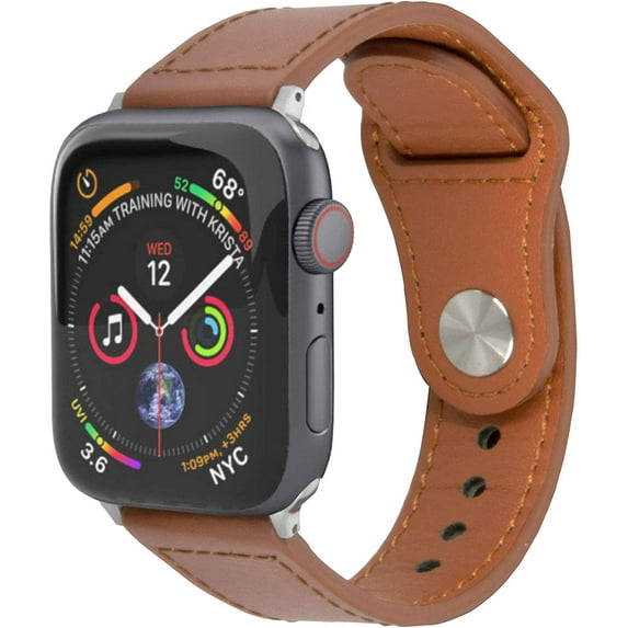 Apple Watch Leather Band Strap Genuine Premium Leather Band Compatible with Apple Watch iWatch Bands (Brown, 42/44 mm)
