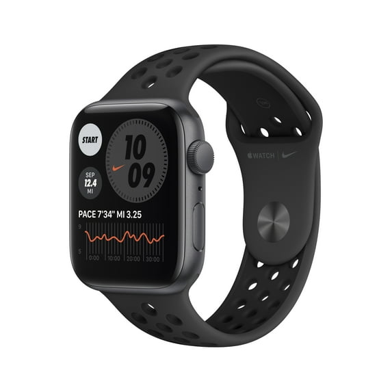 Apple Watch Nike SE GPS, 44mm Space Gray Aluminum Case with Anthracite/Black Nike Sport Band - Regular