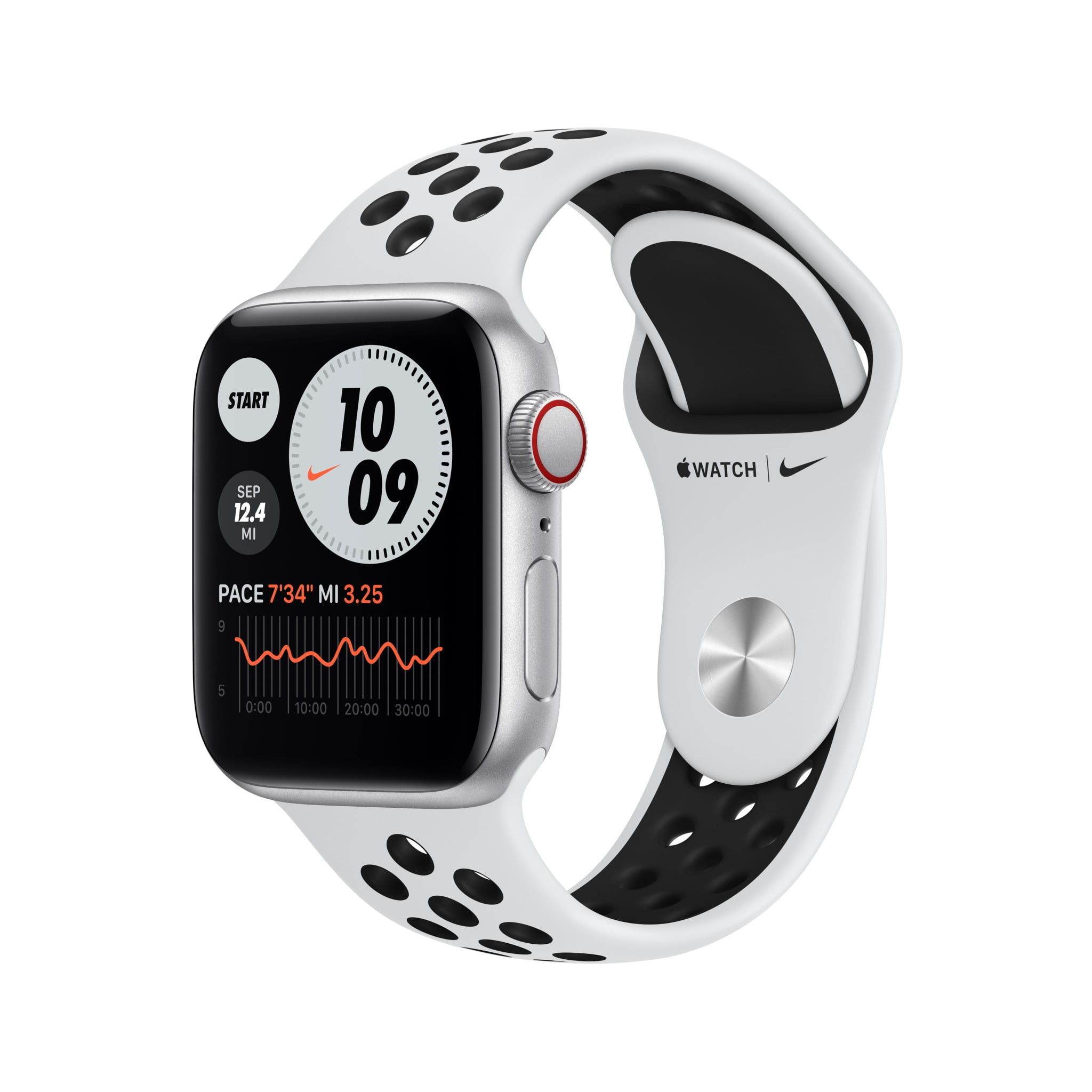 Apple Watch Nike SE GPS + Cellular, 40mm Silver Aluminum Case with Pure ...