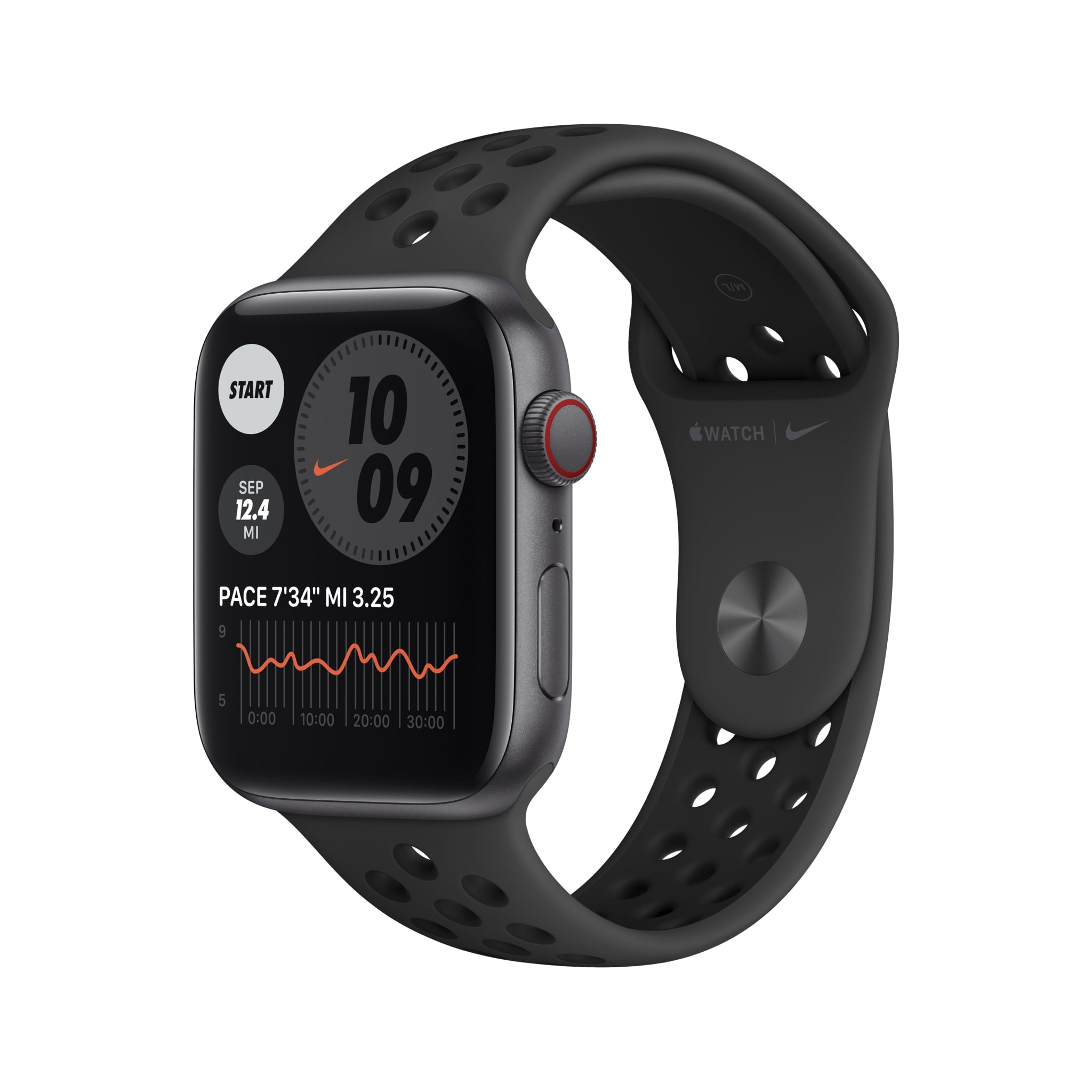 Apple Watch Nike SE GPS + Cellular, 44mm Space Gray Aluminum Case with  Anthracite/Black Nike Sport Band - Regular