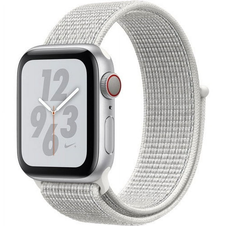 Apple Watch Nike+ Series 4 (GPS + Cellular, 40mm, Silver Aluminum, Summit  White Nike Sport Loop)