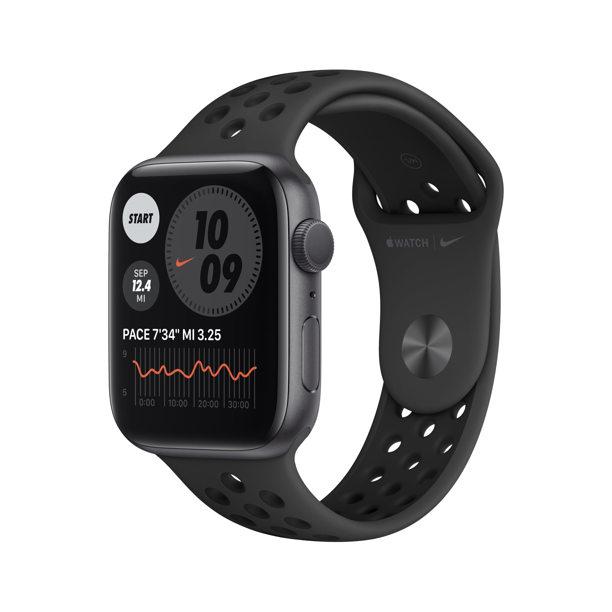 Aclarar Insatisfactorio Una oración Apple Watch Nike Series 6 GPS, 44mm Space Gray Aluminum Case with  Anthracite/Black Nike Sport Band - Regular - Walmart.com