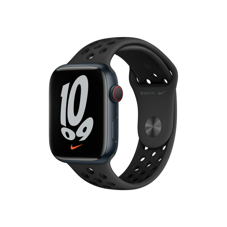 Apple Watch Nike Series 7 GPS + Cellular, 45mm Midnight Aluminum Case with  Anthracite/Black Nike Sport Band - Regular