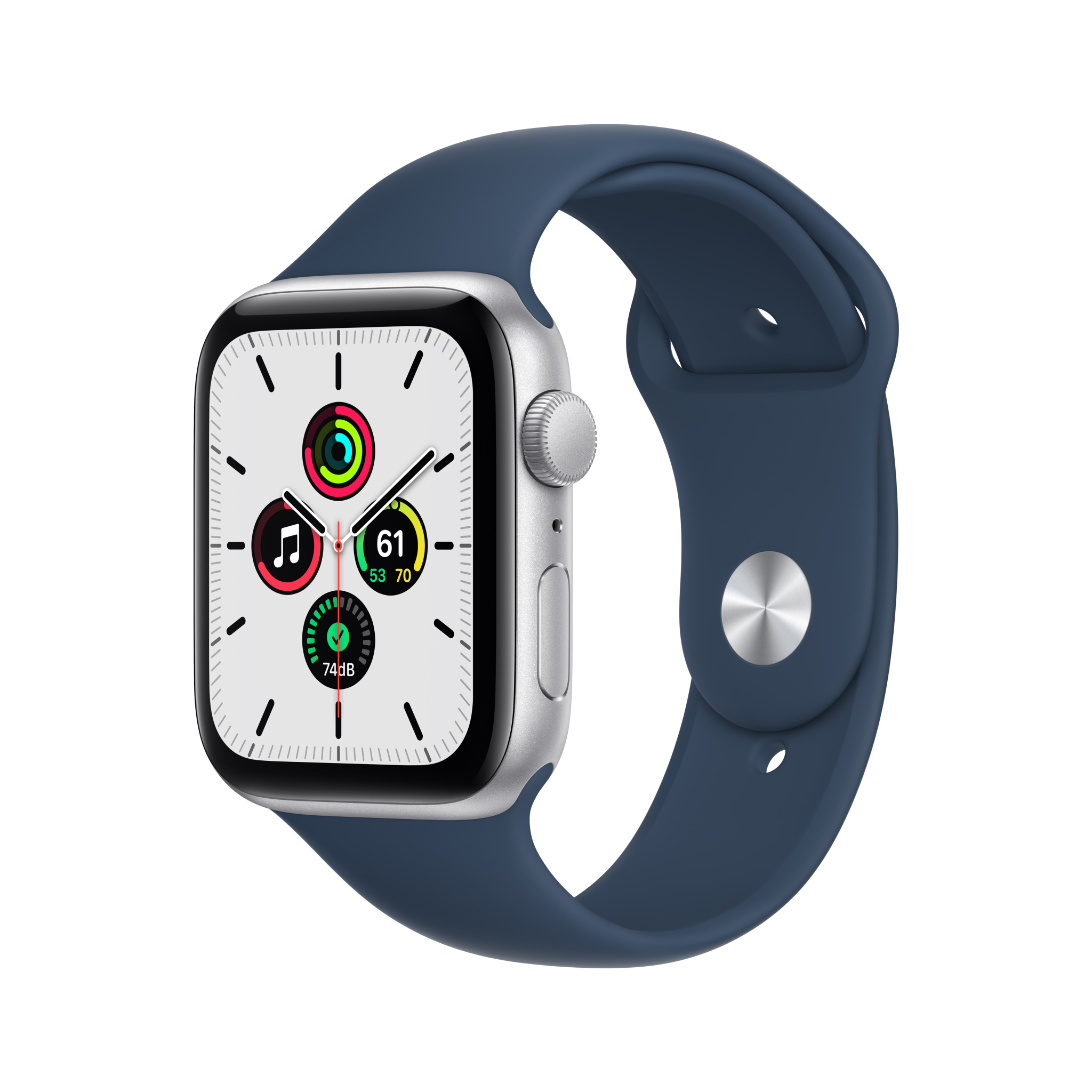 Apple Watch SE (1st Gen) GPS, 40mm Silver Aluminum Case with Abyss Blue Sport Band - Regular - image 1 of 9