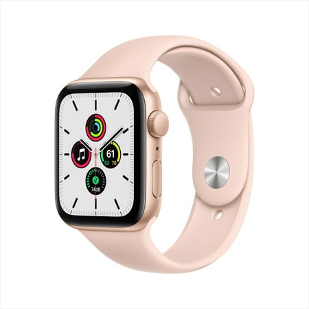 Apple Watch SE (GPS) 44mm Gold Aluminum Case with Pink Sand Sport Band - Gold