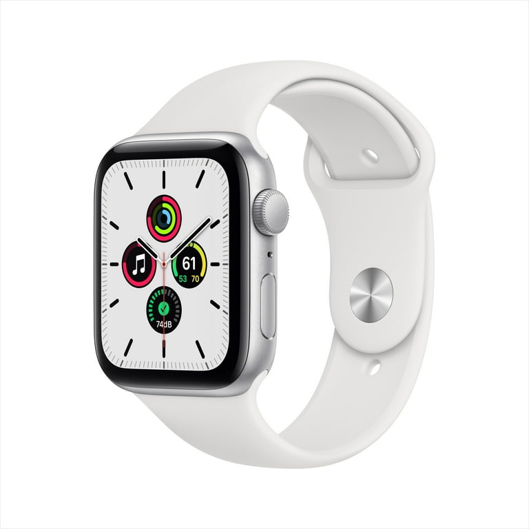 Apple Watch SE (1st Gen) GPS, 44mm Silver Aluminum Case with White