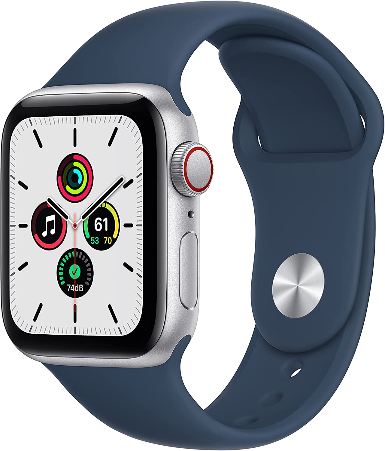 Apple Watch SE (1st Gen) GPS + Cellular 40mm Silver Aluminum Case Abyss Blue Sport Band - Regular with Family Set Up - image 1 of 1