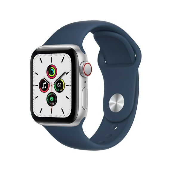 Apple Watch SE (1st Gen) GPS + Cellular 40mm Silver Aluminum Case Abyss Blue Sport Band - Regular with Family Set Up