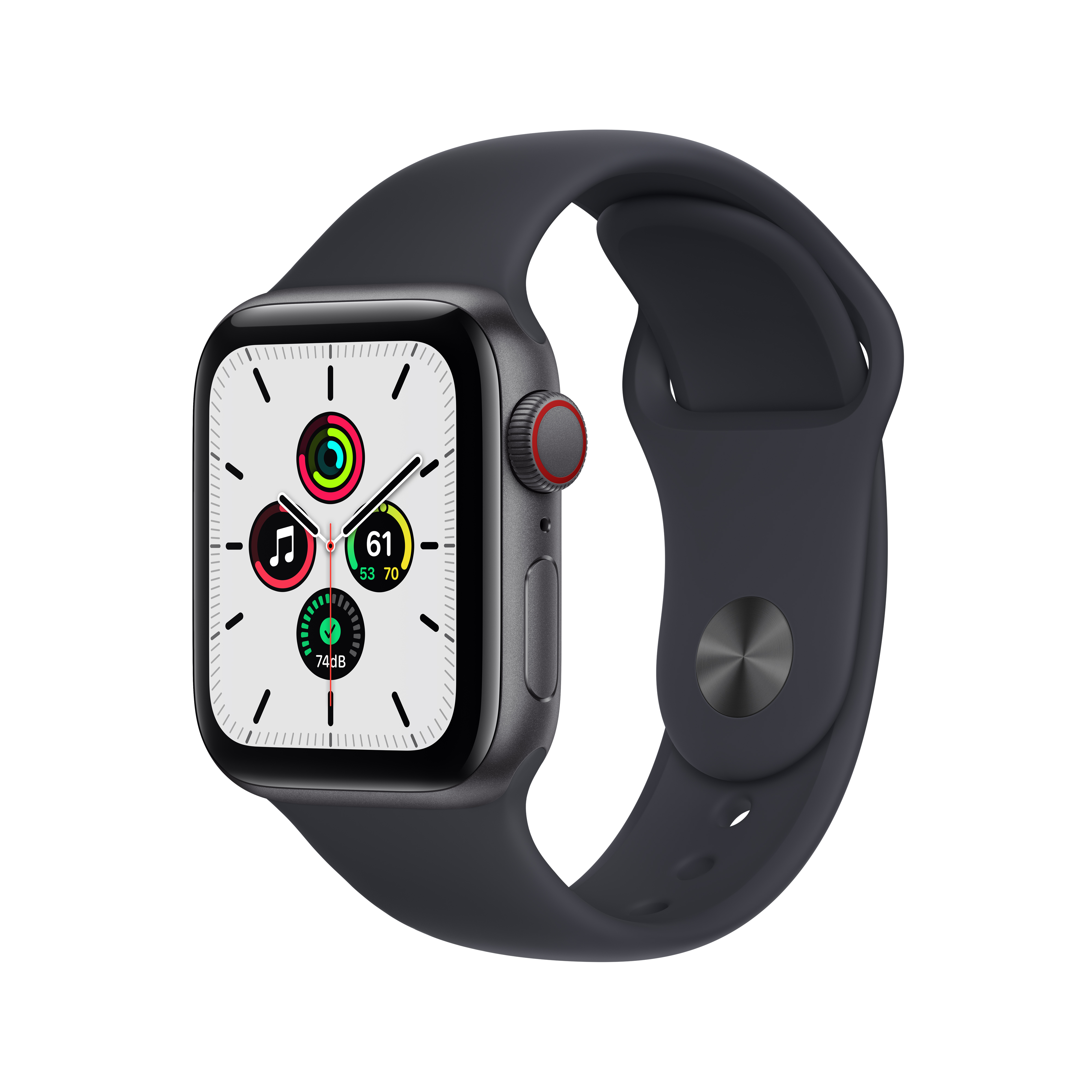 Apple Watch SE (1st Gen) GPS + Cellular 40mm Space Gray Aluminum Case Midnight Sport Band - Regular with Family Set Up - image 1 of 11