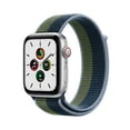 thumbnail image 1 of Apple Watch SE (1st Gen) GPS + Cellular, 44mm Silver Aluminum Case with Abyss Blue/Moss Green Sport Loop, 1 of 7