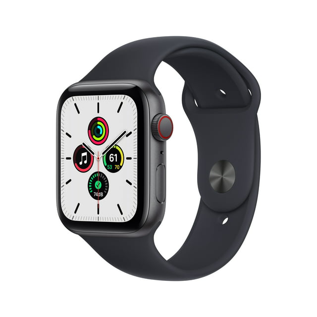 Apple Watch SE (1st Gen) GPS + Cellular 44mm Space Gray Aluminum Case Midnight Sport Band - Regular with Family Set Up