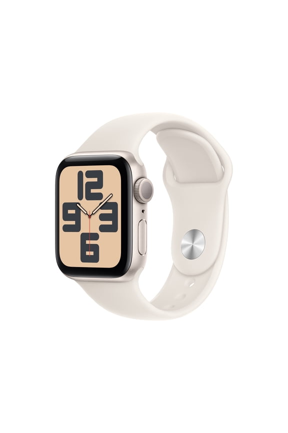 (Open Box) Apple Watch SE (2nd Gen) [GPS 40mm] Smartwatch with Starlight Aluminum Case with Starlight Sport Band - S/M