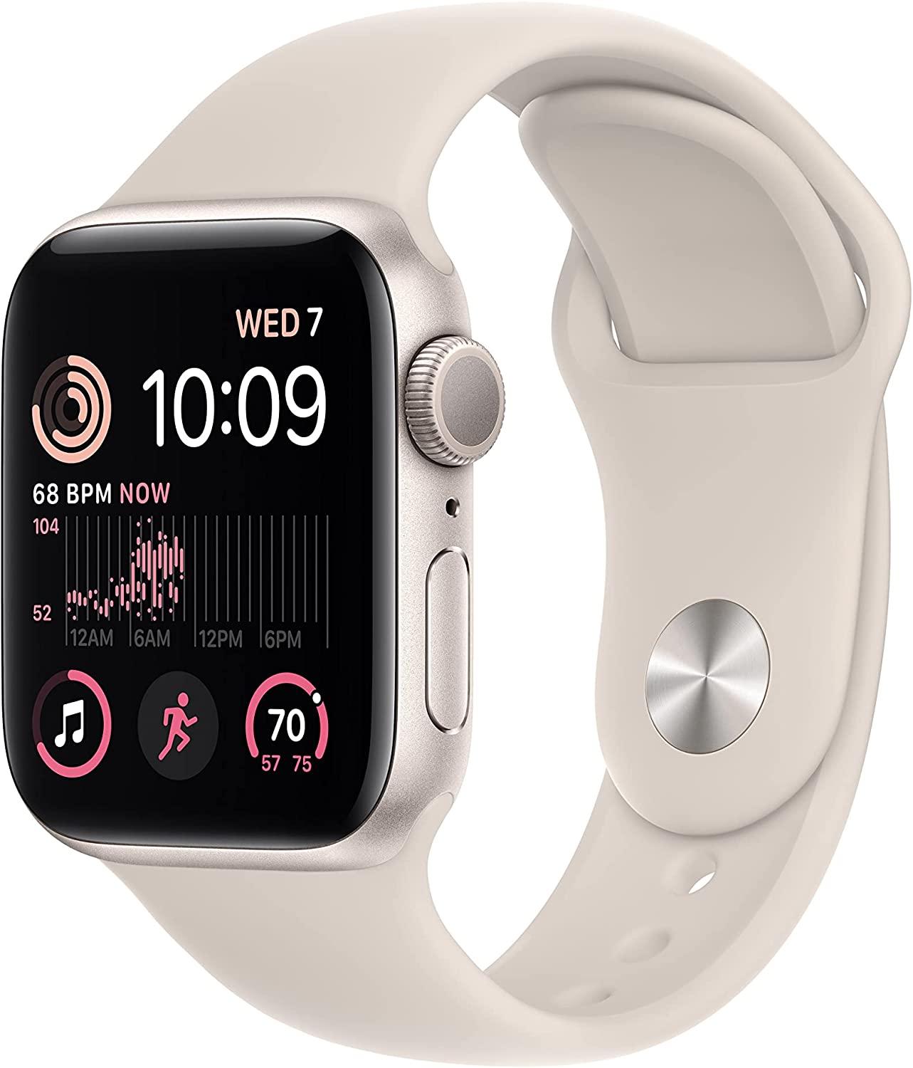 Apple Watch SE (2nd Gen) GPS 40mm Starlight Aluminum Case with Starlight Sport Band - M/L - image 1 of 10