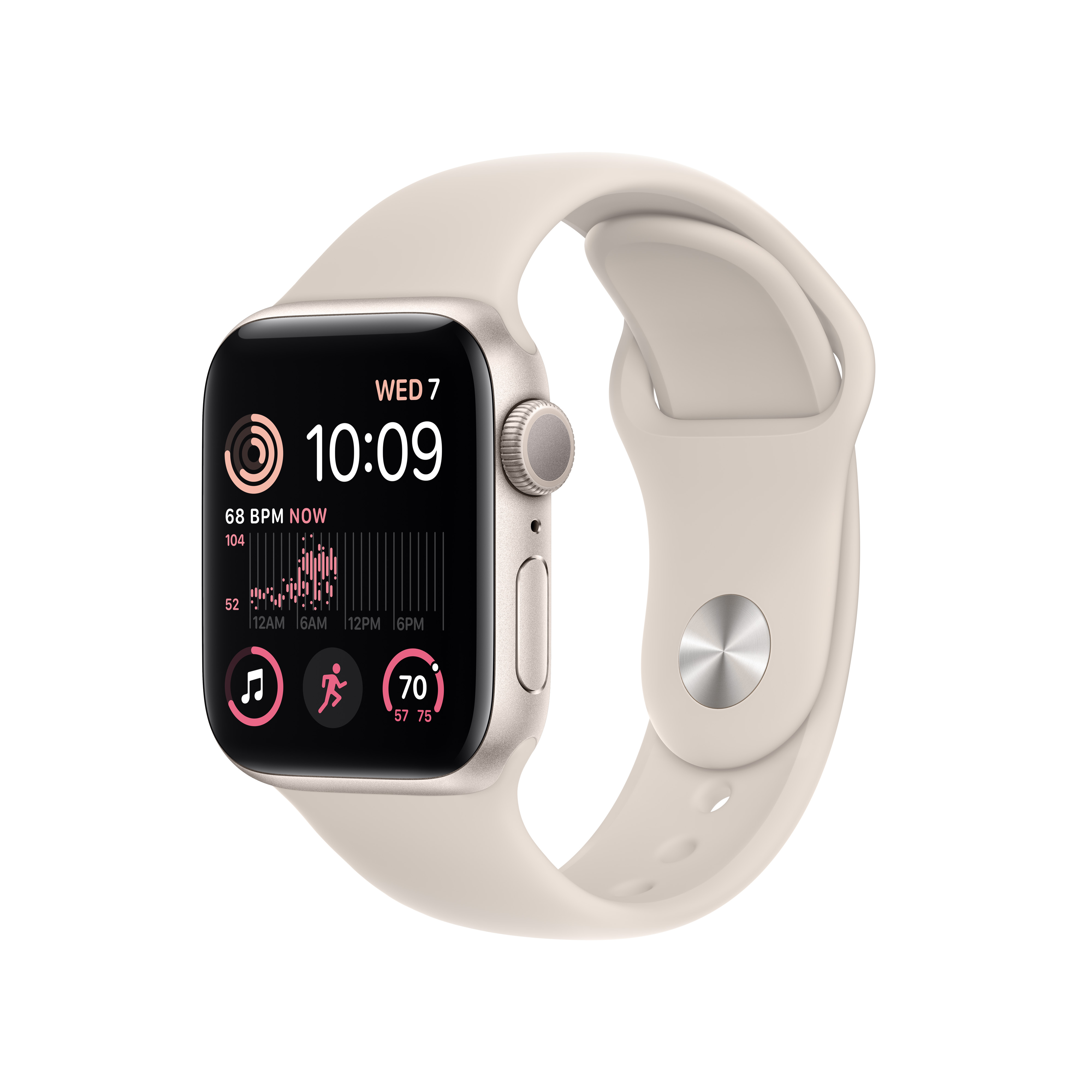 Apple Watch SE (2nd Gen) GPS 40mm Starlight Aluminum Case with Starlight Sport Band - S/M - image 1 of 10