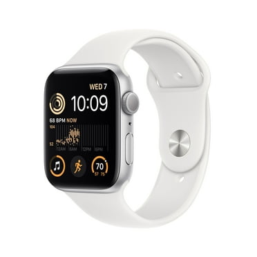 Apple Watch SE (2nd Gen) GPS 44mm Silver Aluminum Case with White Sport Band - M/L