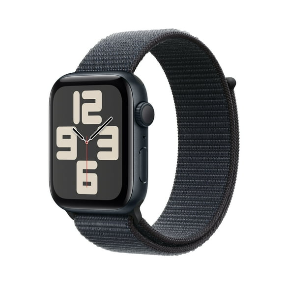 Apple Watch SE (2nd Gen) [GPS 44mm] Smartwatch with Midnight Aluminum Case with Ink Sport Loop