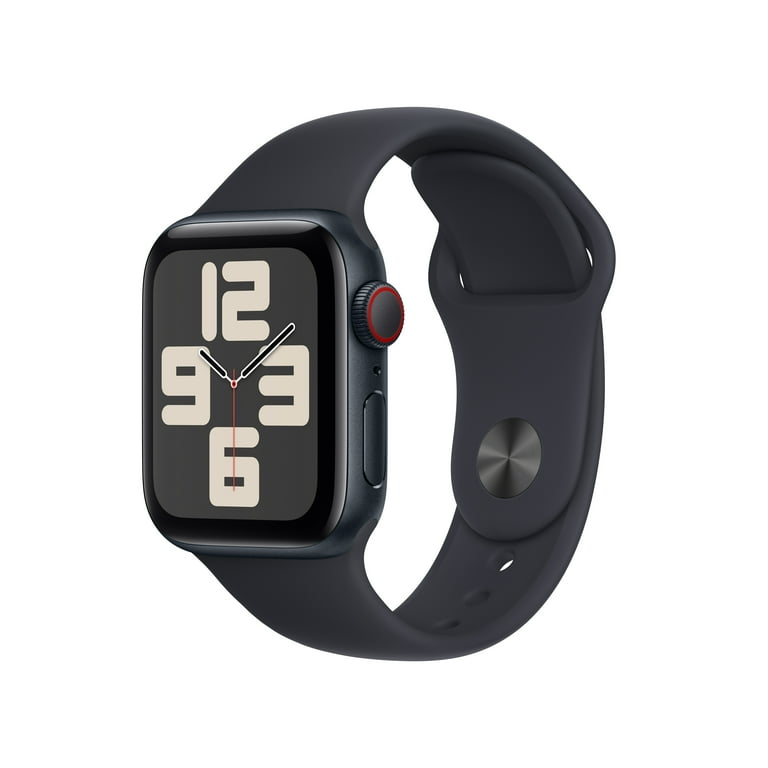 Apple Watch SE 2nd Gen GPS Cellular 40mm Smartwatch with Midnight Aluminum Case and Midnight Sport Band S M. Fitness Sleep Tracker Crash Detection Heart Rate Monitor Walmart