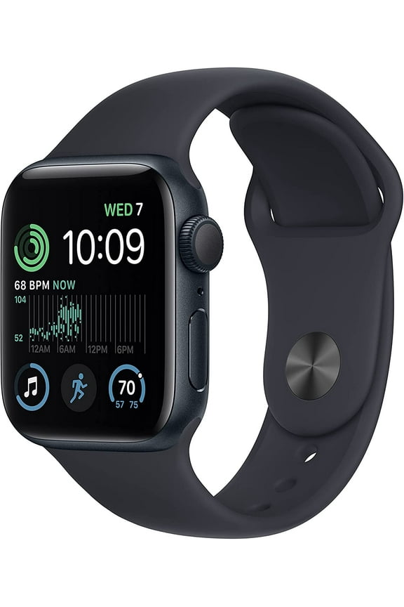 Restored Apple Watch SE (2nd Gen) [GPS + Cellular] Smartwatch with 40mm Midnight Aluminum Case with Midnight Sport Band - S/M. Fitness & Sleep Tracker, Crash Detection, Heart Rate Monitor